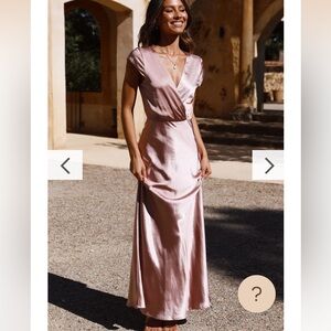 Blush silk floor length dress